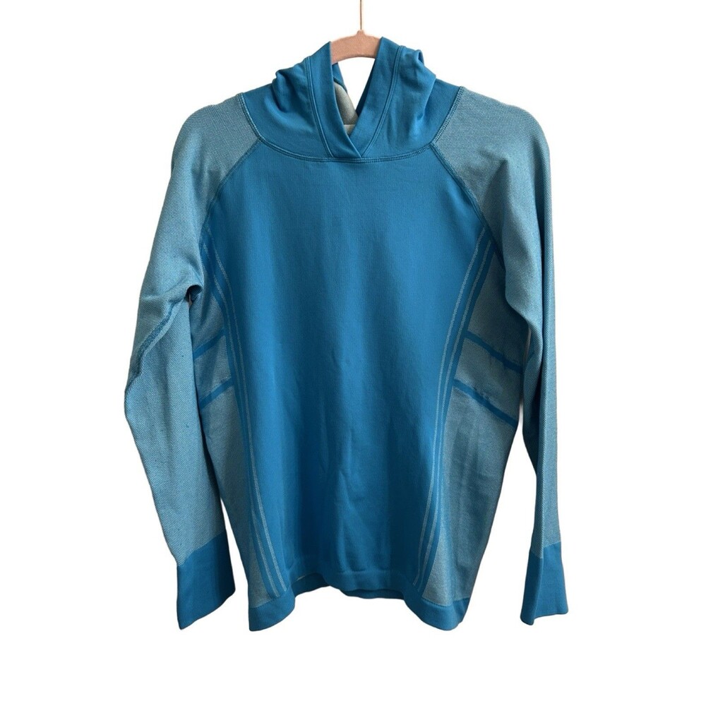 Athleta Hoodie Women’s Turquoise Blue Base Layer Neothermal Long Sleeve Sz XL